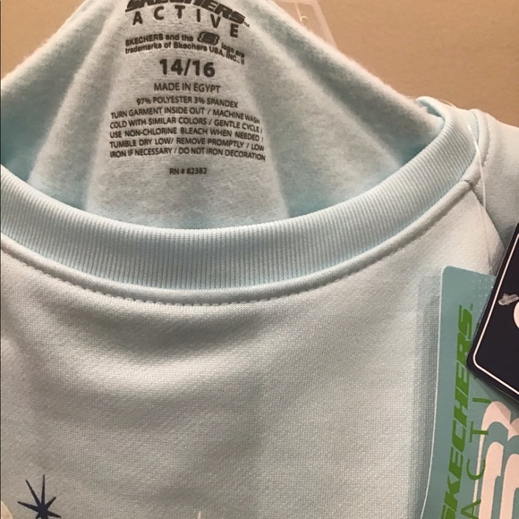 NWT: Skechers Girls 2 Piece Set. Blue Mist/Navy - Picture 5 of 6